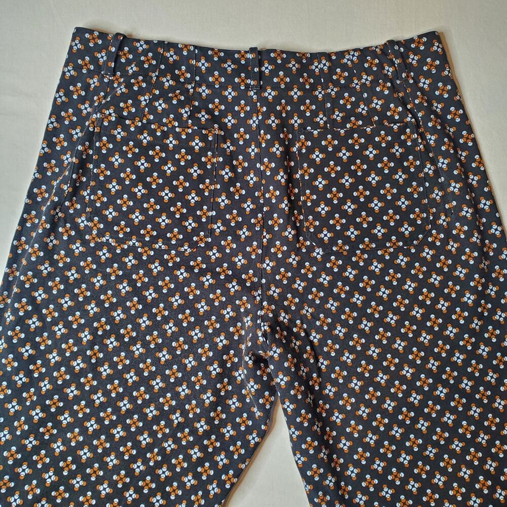 Maeve Wide Leg Pants in black with Orange & Light Blue Floral Print - Picture 4 of 9